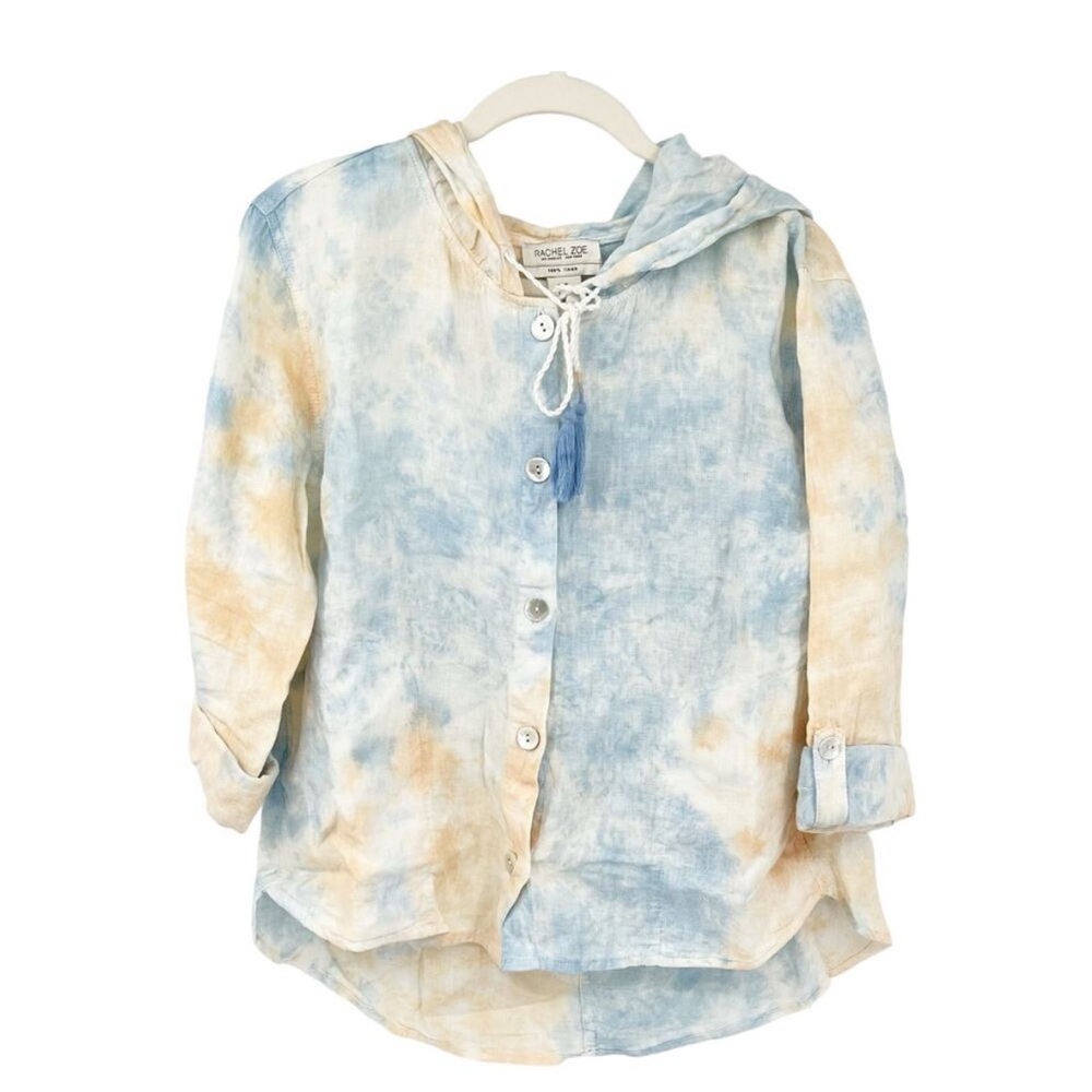 Rachel Zoe tie dye linen hoodie set
